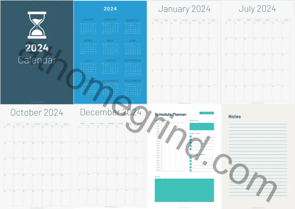 2024 Calendar Printable PDF Document (Digital Download)